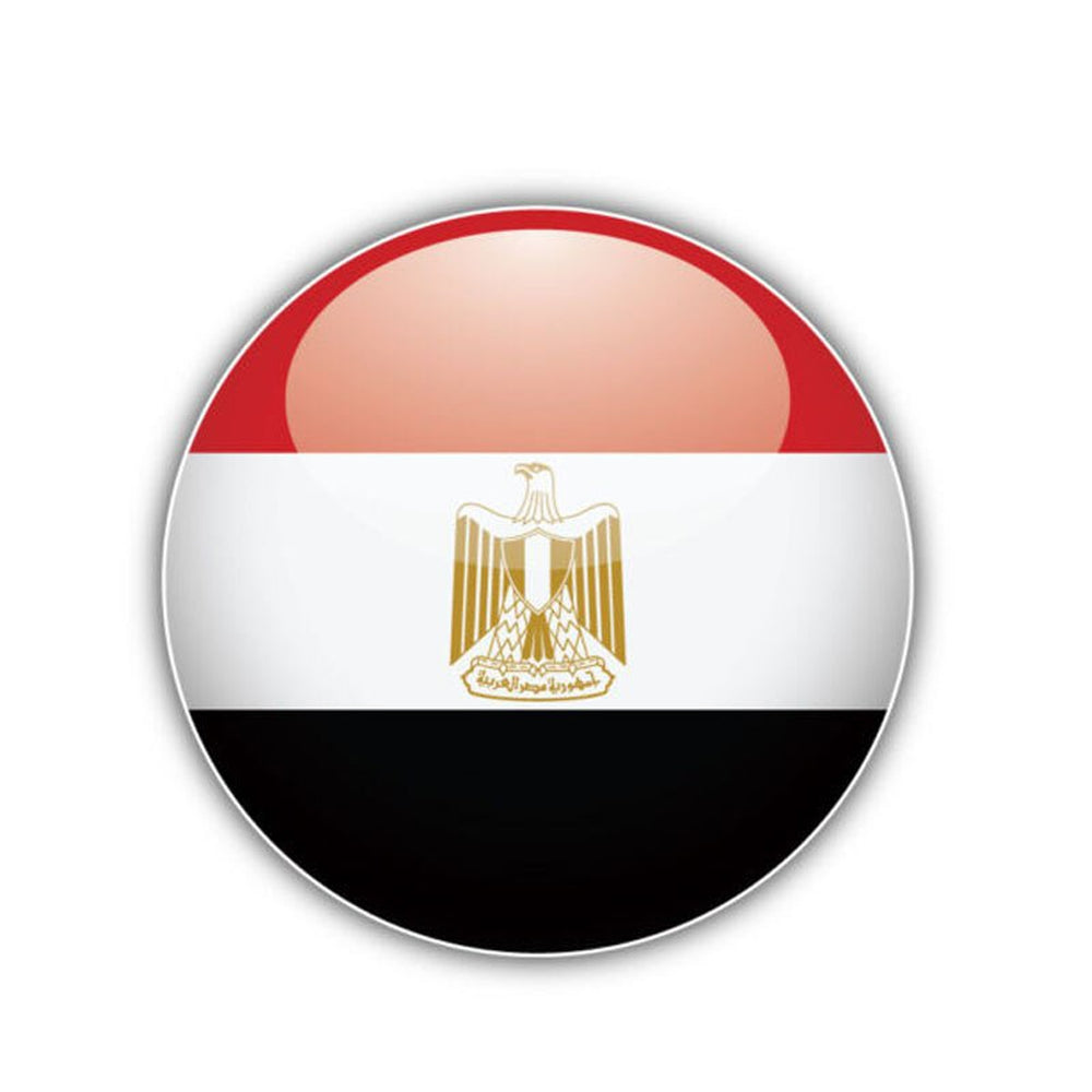 Autocollant drapeau Egypte rond
