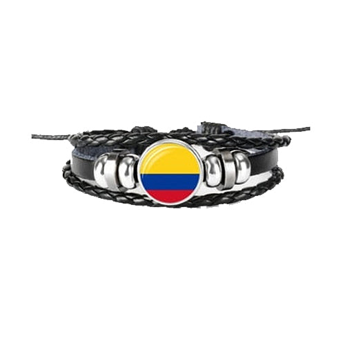 Bracelet en cuir drapeau Colombie