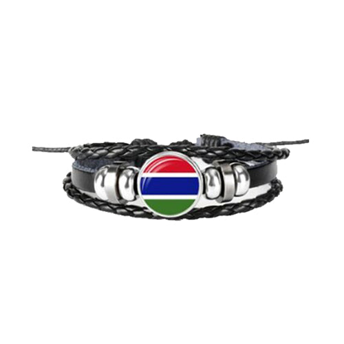 Bracelet en cuir drapeau Gambie