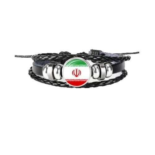 Bracelet en cuir drapeau Iran