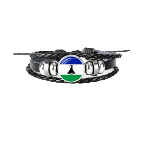 Bracelet en cuir drapeau Lesotho
