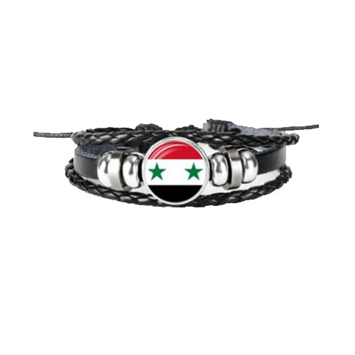 Bracelet en cuir drapeau Syrie