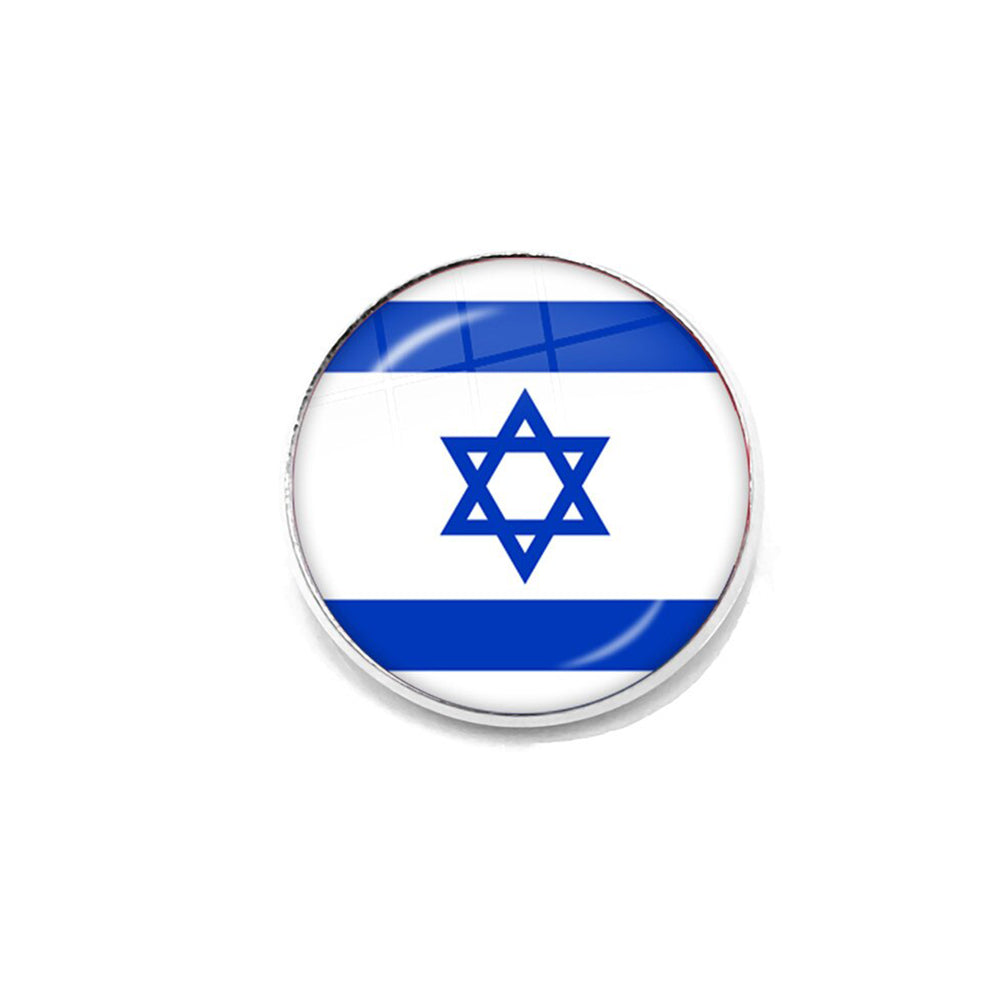 Broche drapeau Israël rond