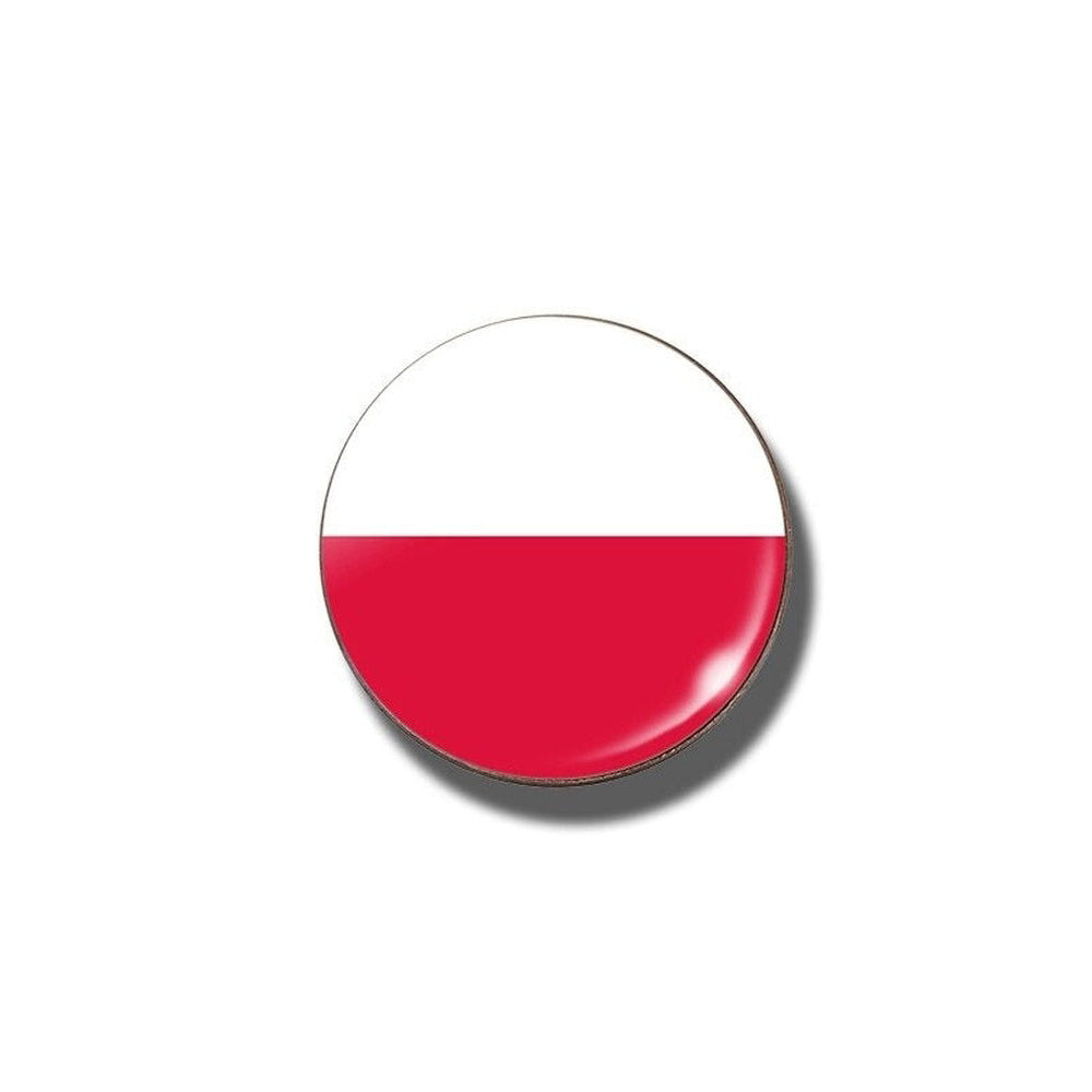 Broche drapeau Pologne rond