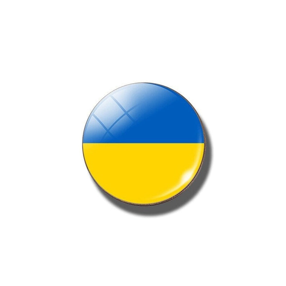 Broche drapeau Ukraine rond