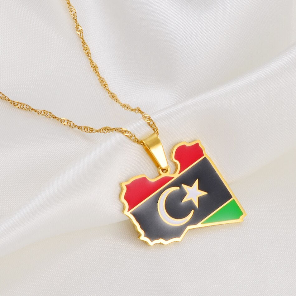 Collier drapeau Libye
