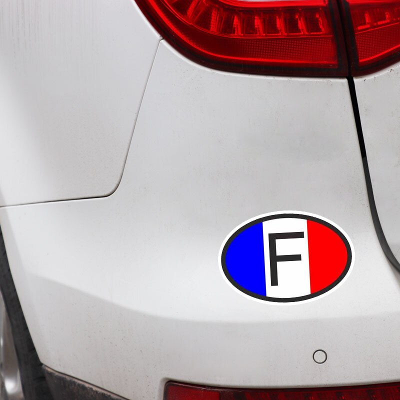 Autocollant pour voiture drapeau France et nom personnalisable - TenStickers
