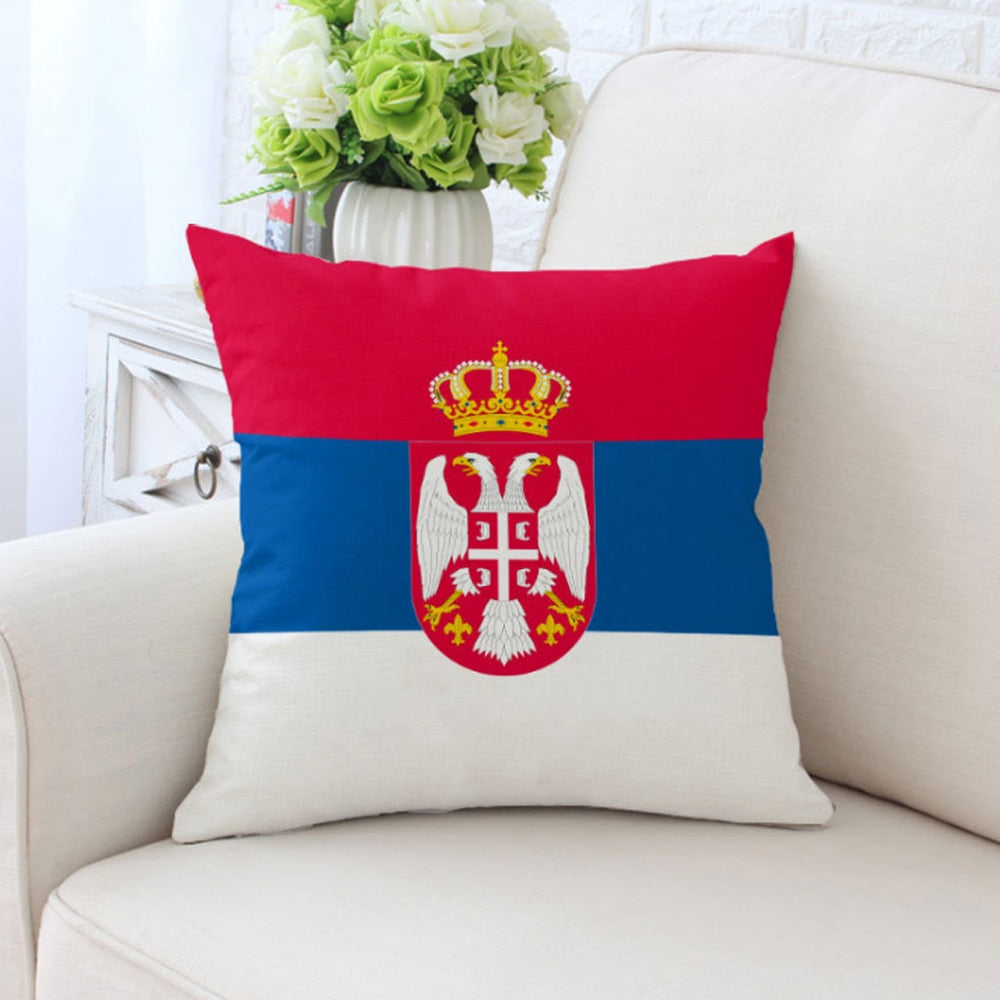 Taie d'oreiller drapeau Serbie