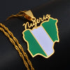 Collier drapeau Nigeria couleur or