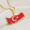 Collier drapeau Turquie couleur or