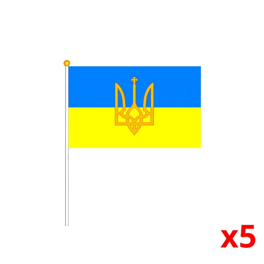 Mini drapeau Ukraine avec blason
