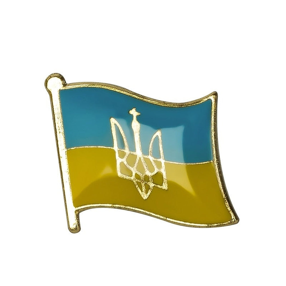 Pin's drapeau Ukraine avec blason