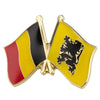 Pin's drapeaux croisés Belgique & drapeau Flamand