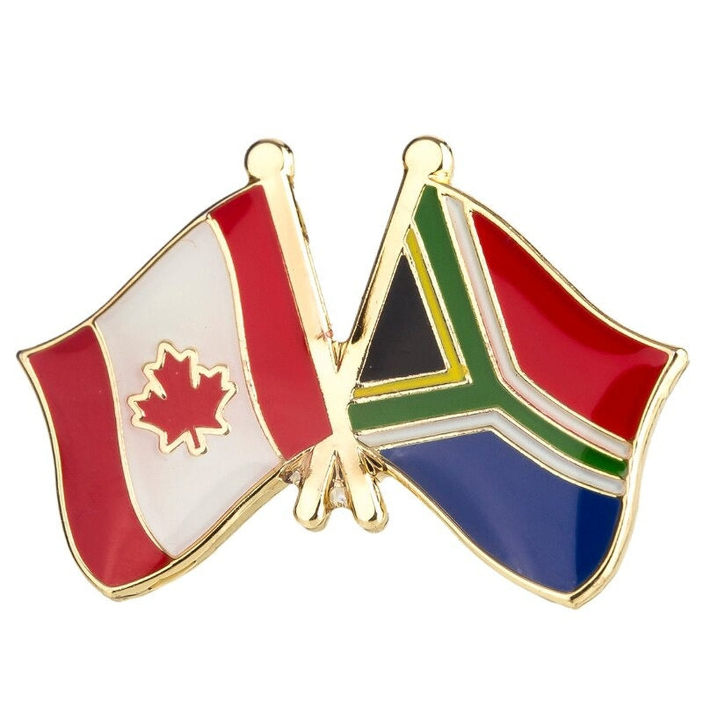 Pin's drapeaux croisés Canada & Afrique du Sud