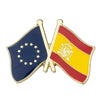 Pin's drapeaux croisés Espagne & Union Européenne