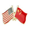 Pin's drapeaux croisés États-Unis & Chine