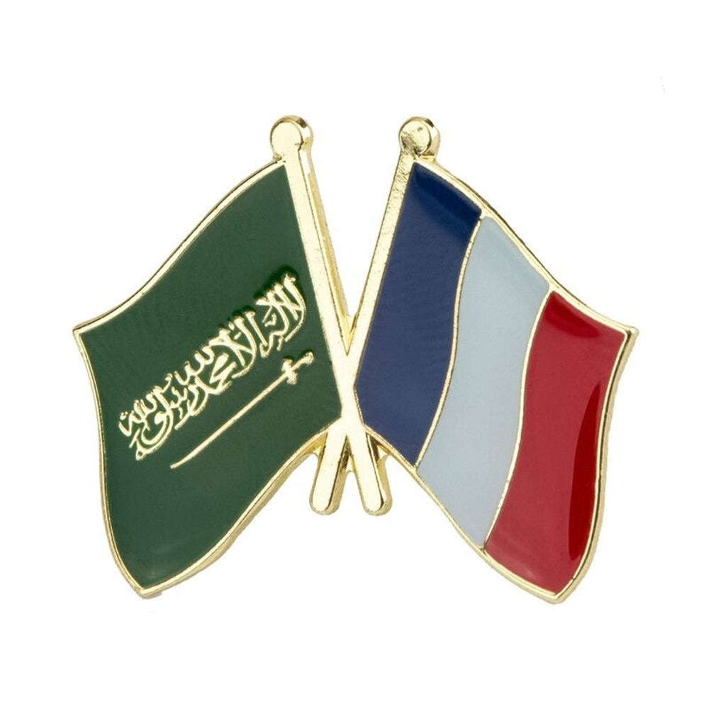 Pin's drapeaux croisés France & Arabie Saoudite