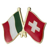 Pin's drapeaux croisés Italie & Suisse