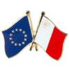 Pin's drapeaux croisés Malte & Union Européenne