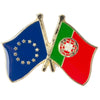 Pin's drapeaux croisés Portugal & Union Européenne