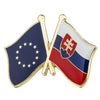 Pin's drapeaux croisés Slovaquie & Union Européenne