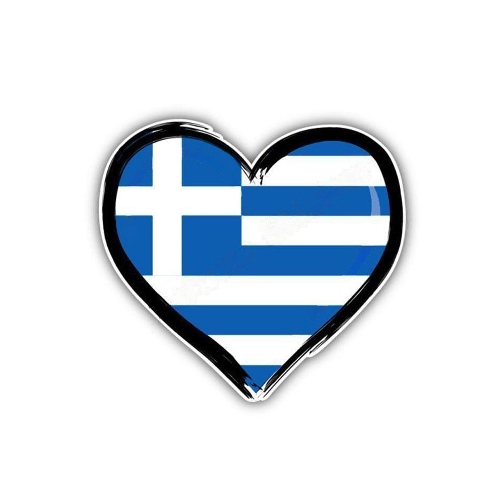 Sticker drapeau Grèce cœur