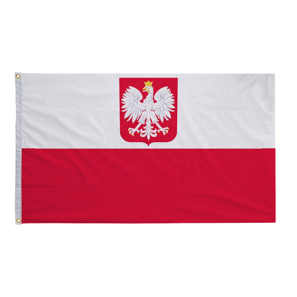 Drapeau Pologne avec aigle