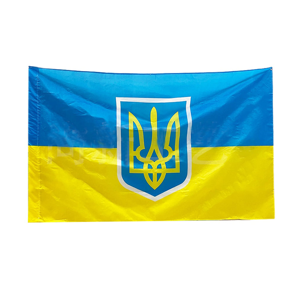 Drapeau Ukraine avec blason